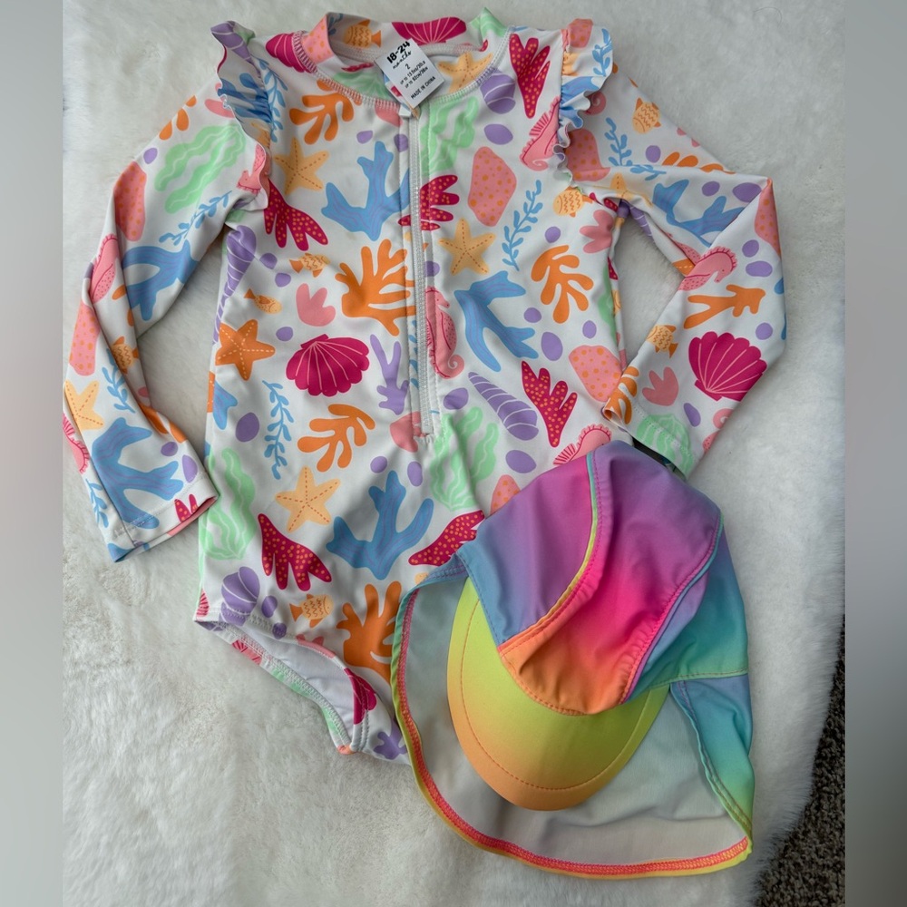 Cotton On Kids' Swimsuit and Hat Set